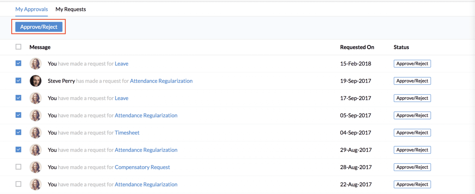 My Approvals 