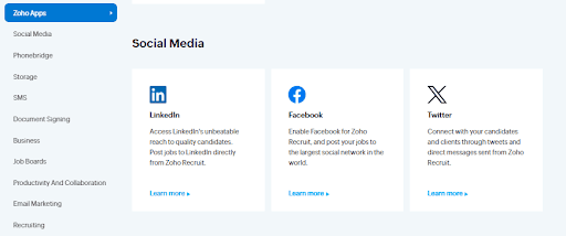 Zoho Apps Social Media 